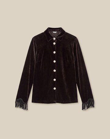 Monsoon Tami Fringe Cuff Velvet Shirt