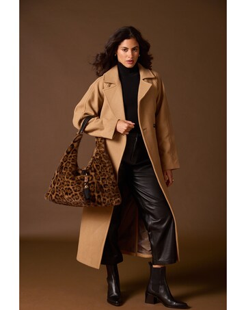 Luella Grey Pandora Leopard Faux Fur Slouch Hobo