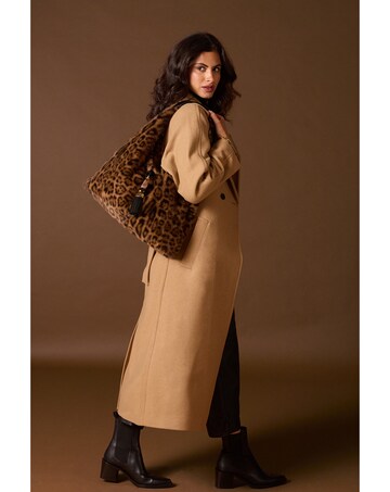 Luella Grey Pandora Leopard Faux Fur Slouch Hobo