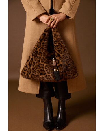 Luella Grey Pandora Leopard Faux Fur Slouch Hobo