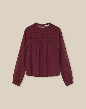 Monsoon Diana Devore Polka Dot Top