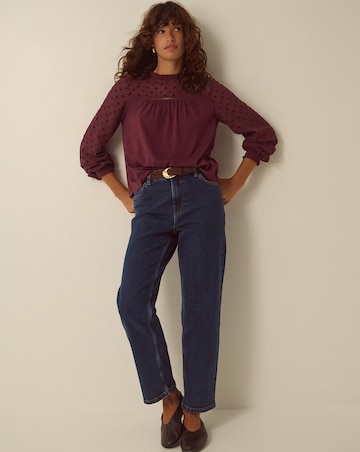 Monsoon Diana Devore Polka Dot Top