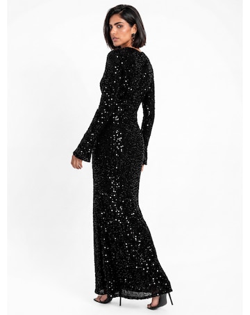 Maya Deluxe Sequined Velvet Maxi Dress