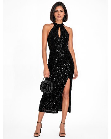 Maya Deluxe Sequin Velvet Midi Dress