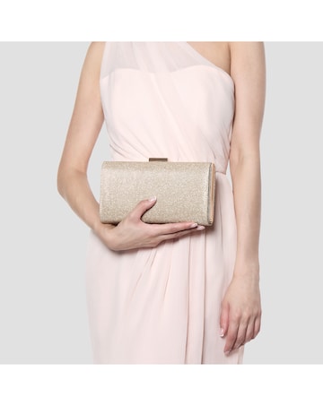 Paradox London Dazia Glitter Mesh Box Clutch Bag