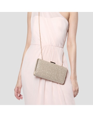 Paradox London Dazia Glitter Mesh Box Clutch Bag