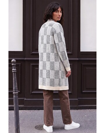 Roman Soft Check Longline Cardigan