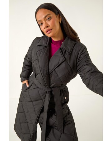 Roman Dusk Chevron Quilted Puffer Coat