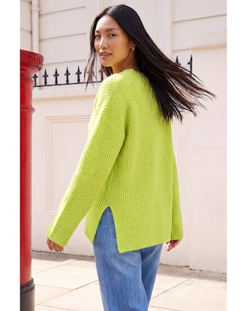 Roman V-Neck Fluffy Knit Jumper