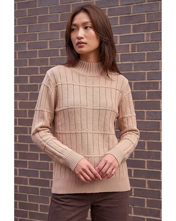 Roman Beaded Ribbed Knit Jumper