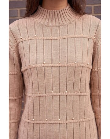 Roman Beaded Ribbed Knit Jumper
