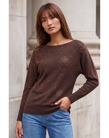 Roman Floral Sparkly Knit Jumper
