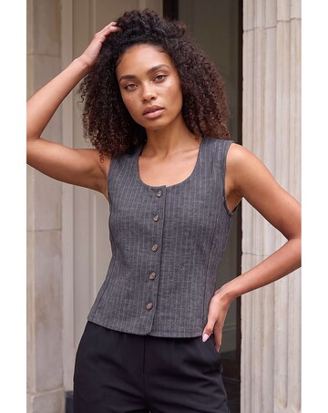 Roman Dusk Pinstripe Stretch Waistcoat