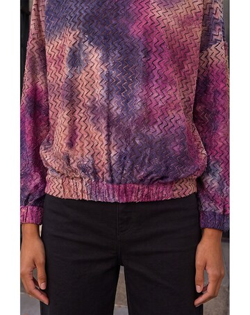 Roman Textured Burnout Print Top