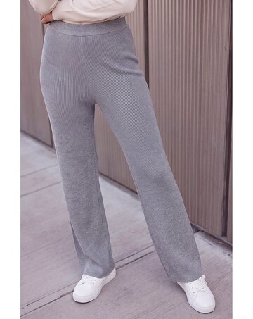 Roman Shimmer Ribbed Knit Trouser