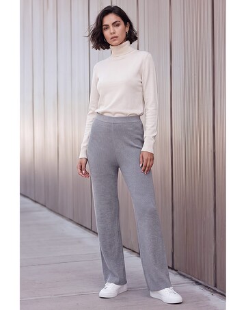 Roman Shimmer Ribbed Knit Trouser