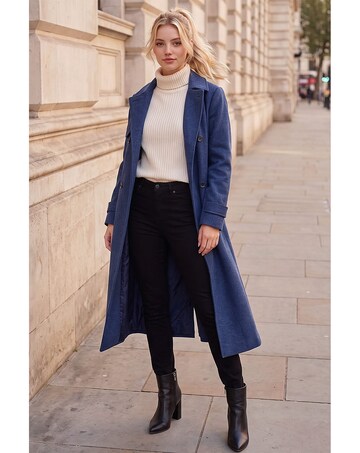 Roman Petite Double Breasted Trench Coat