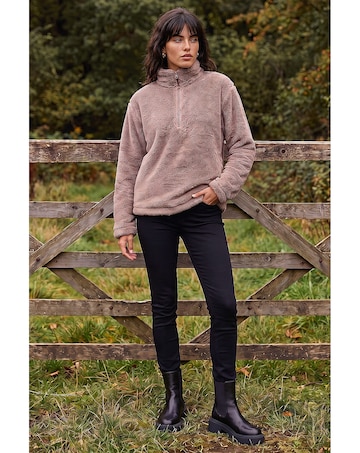 Roman Sherpa Zip Neck Fleece Jacket