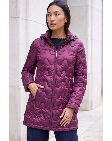 Roman Wave Quilted Puffer Hooded Coat