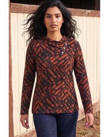 Roman Abstract Print Jersey Tunic Top
