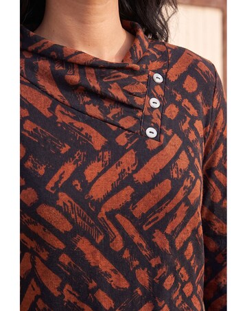 Roman Abstract Print Jersey Tunic Top