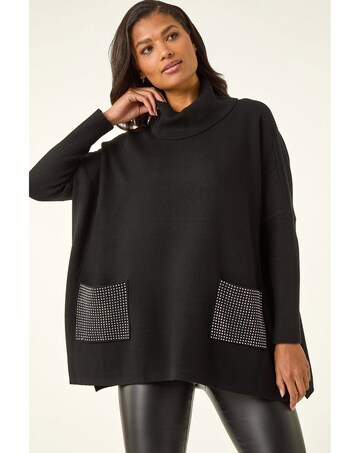 Roman Sparkle Pocket Poncho Jumper
