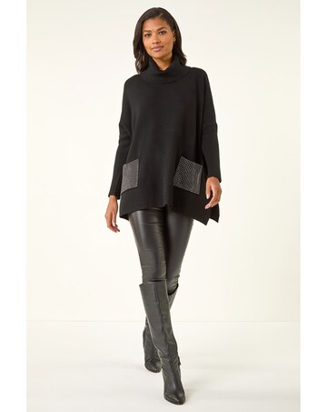 Roman Sparkle Pocket Poncho Jumper