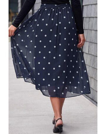 Roman Polka Dot A-Line Belted Skirt