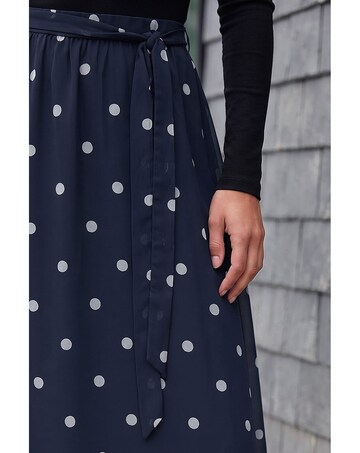 Roman Polka Dot A-Line Belted Skirt