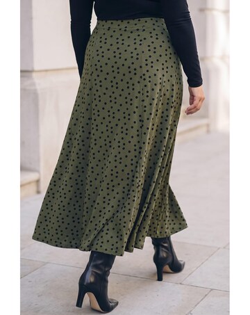 Roman Curve Polka Dot Stretch Skirt