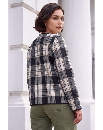 Roman Check Buttoned Throw On Jacket