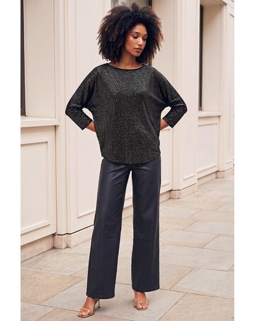 Roman Foil Spot Print Velvet Top