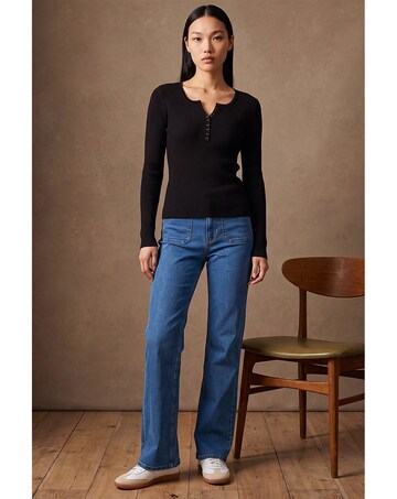 Roman Dusk Button Front Knit Top