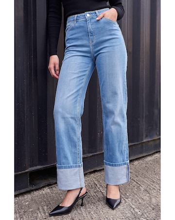 Roman Dusk Turn Up Wide Leg Jeans