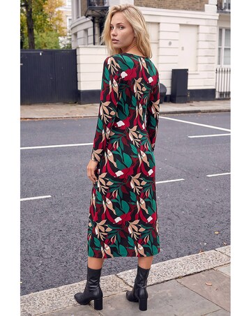 Roman Dusk Floral Print Midi Dress