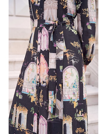 Roman Garden Border Shirt Dress