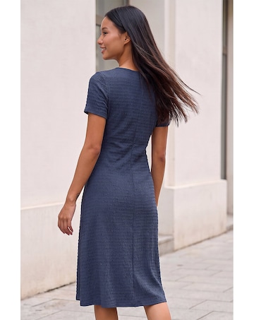 Roman Petite Ruched Front Midi Dress