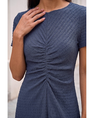 Roman Petite Ruched Front Midi Dress