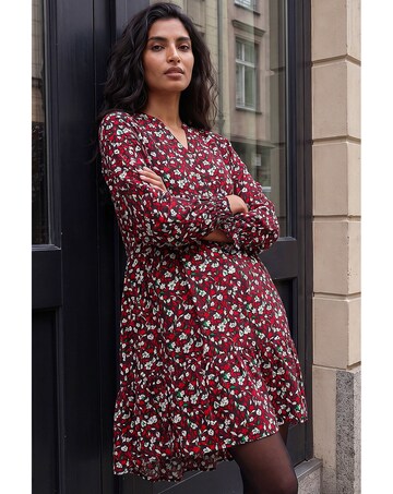 Roman Floral Print Buttoned Dress