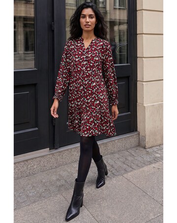 Roman Floral Print Buttoned Dress