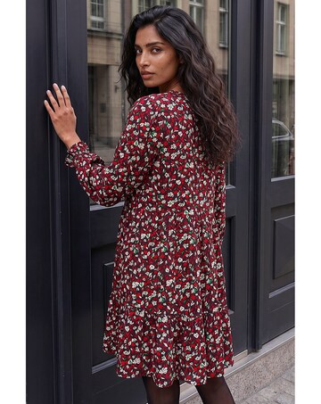 Roman Floral Print Buttoned Dress