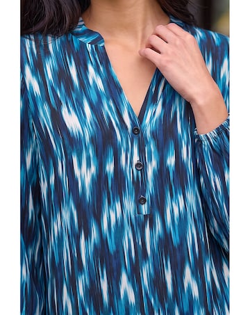 Roman Petite Ikat Print Tiered Hem Dress