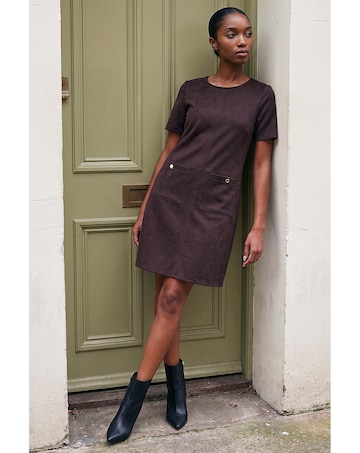 Roman Petite Faux Suede Dress