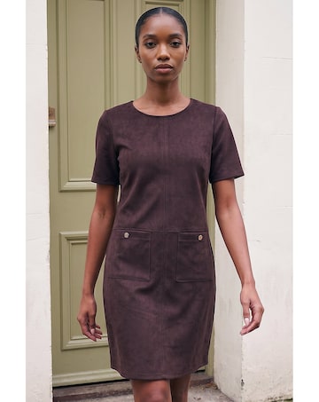 Roman Petite Faux Suede Dress