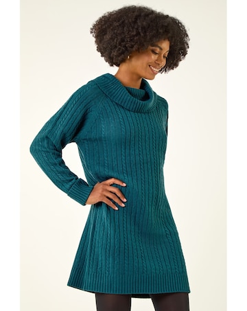 Roman Roll Neck Knitted Jumper Dress