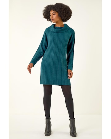 Roman Roll Neck Knitted Jumper Dress