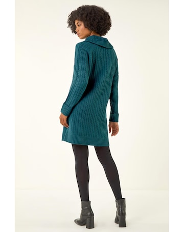 Roman Roll Neck Knitted Jumper Dress