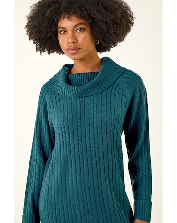 Roman Roll Neck Knitted Jumper Dress