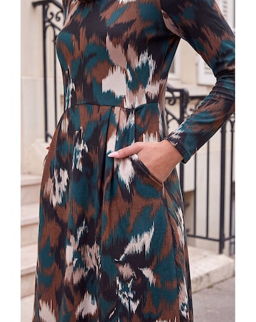 Roman Petite Stretch Button Dress