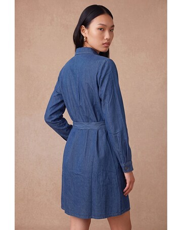 Roman Dusk Tie Front Shirt Dress